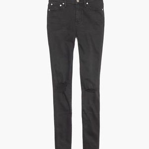 NEW WITH TAGS Madewell 9" Mid-Rise Distressed Skinny Jeans Black Sea size 25